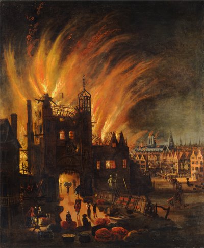 Le Grand Incendie de Londres, avec Ludgate et l